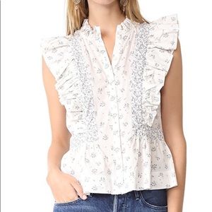 La Vie Rebecca Taylor Breeze top in Milk Combo